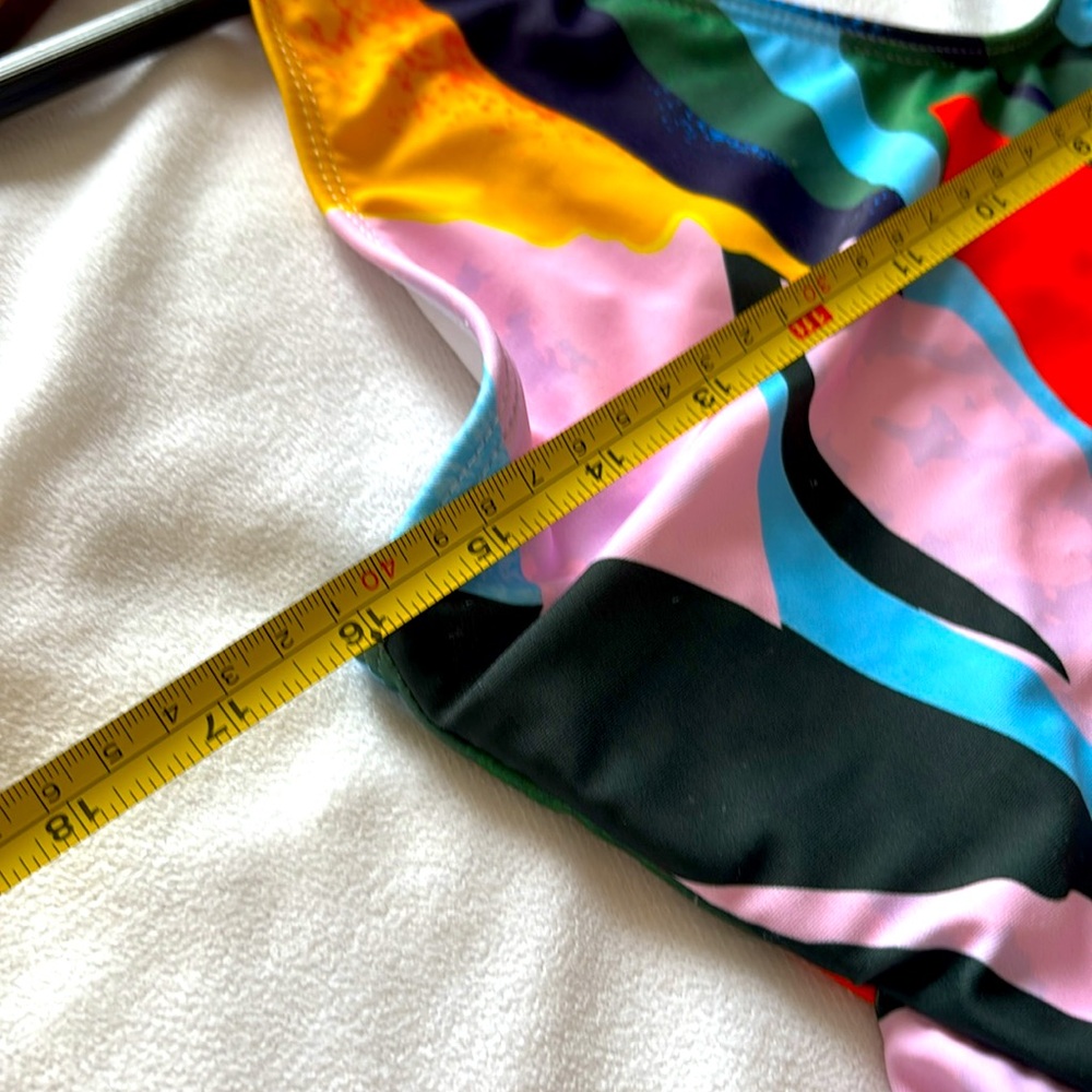 2/$13-EUC One Piece Swimsuit with Plunging V-Neck, with ties, wore once - Picture 9 of 9